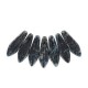 Czech Glass Daggers beads 5x16mm Jet Picasso